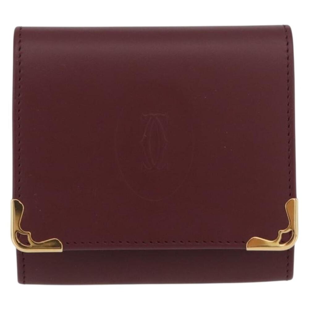 Cartier Leather Must Line Coin Purse Bordeaux Gold